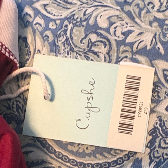 Cupshe Maroon and Crochet Cream Women’s One Piece Swimsuit Size L - Picture 4 of 8